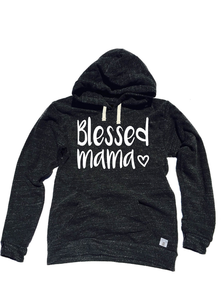 Triblend Unisex Fleece Pullover Hoody Blessed Mama - Mom Sweatshirt freeshipping - BirchBearCo